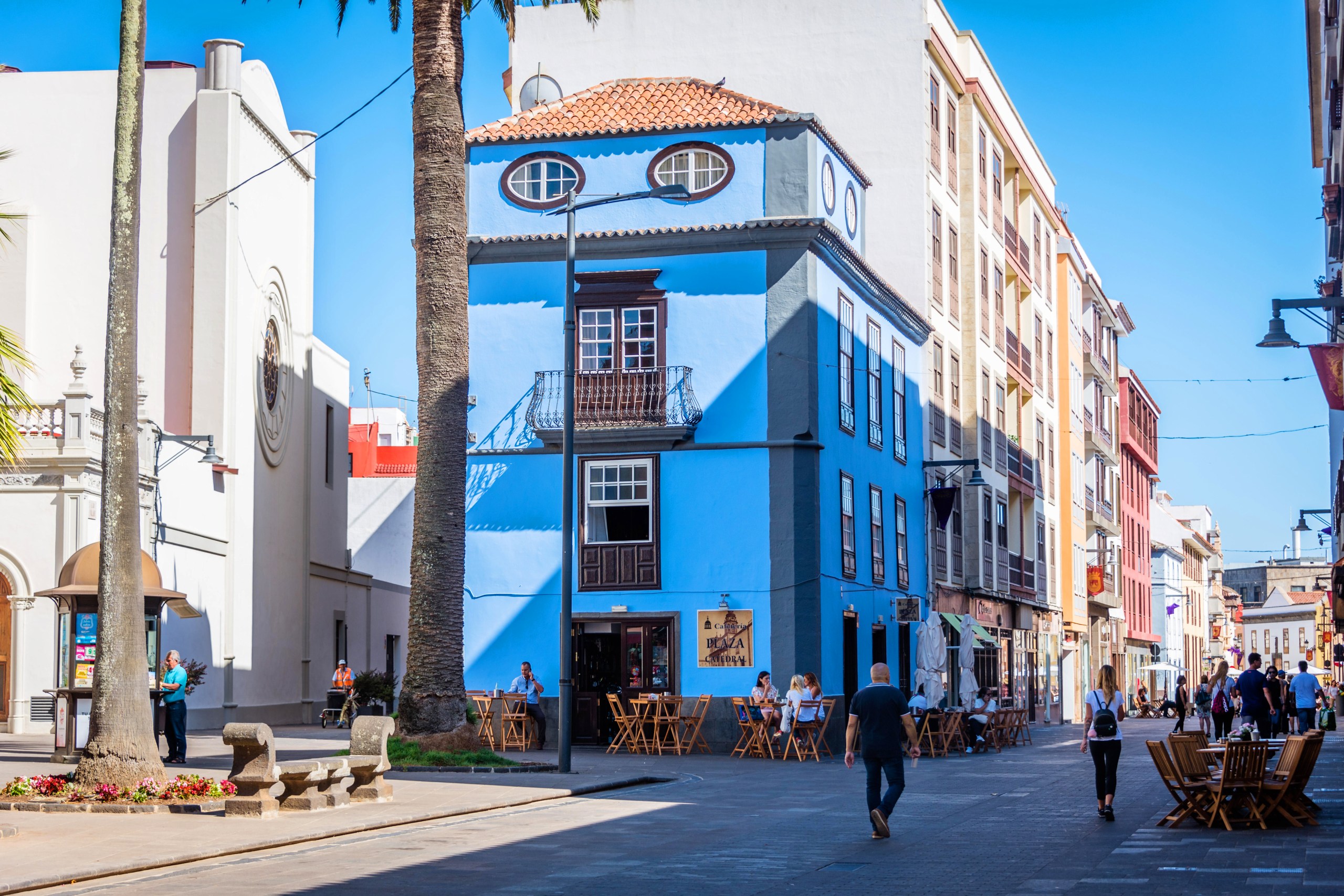 Café life in the streets of La Laguna in Tenerife