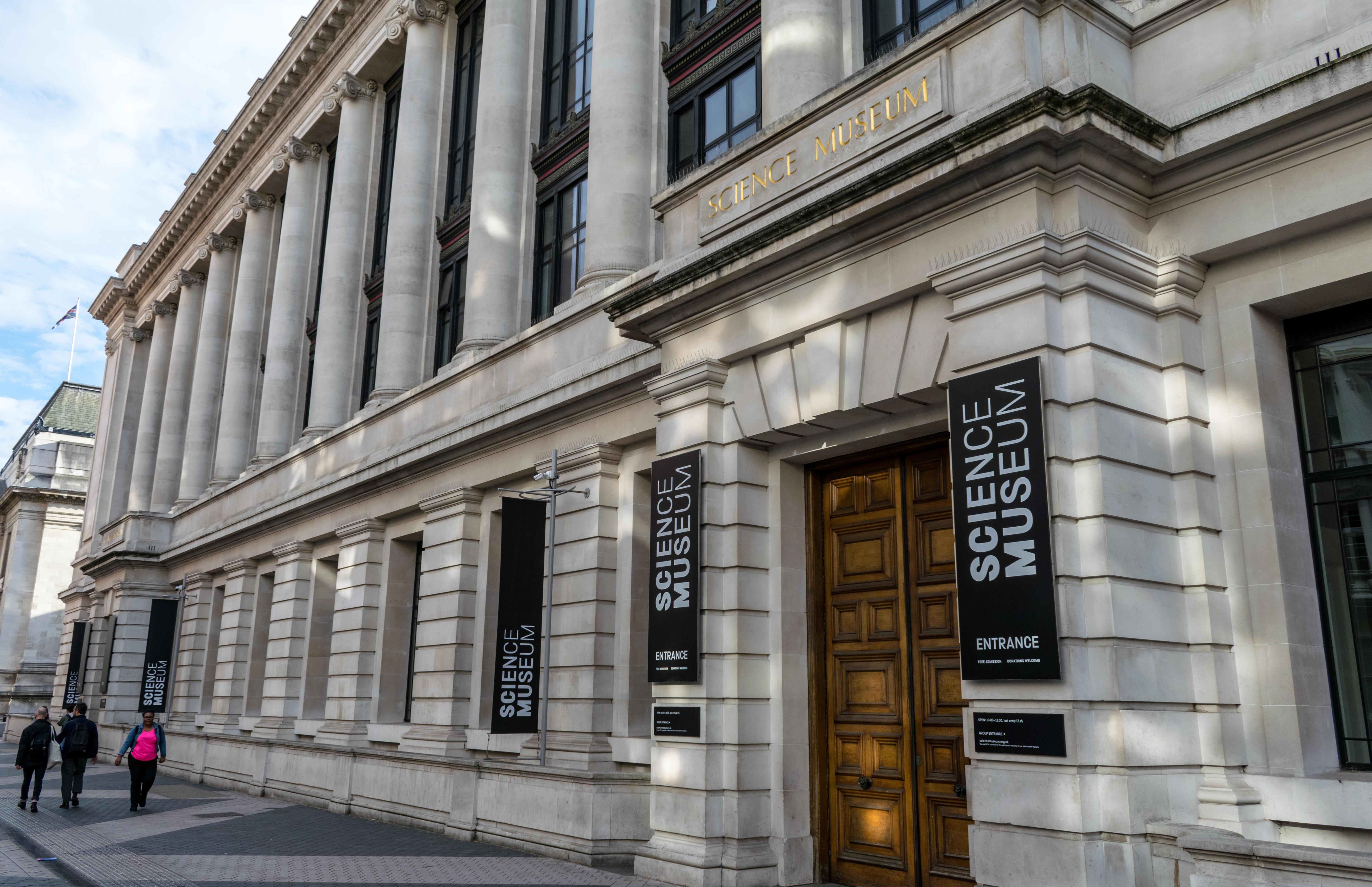 The main entrance to the Science Museum in London.